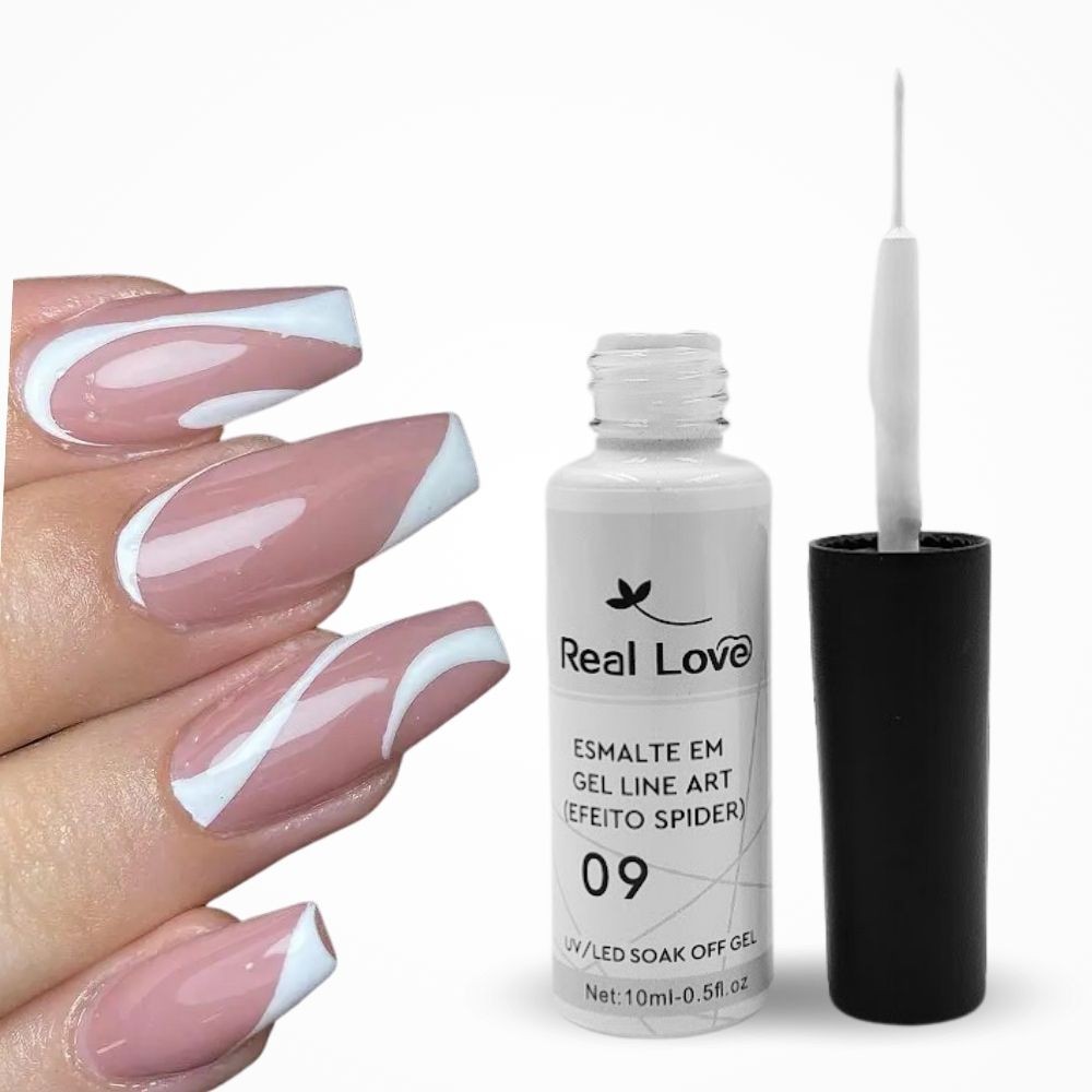 Esmalte Spider Gel liner Branco #9 10ml Real Love