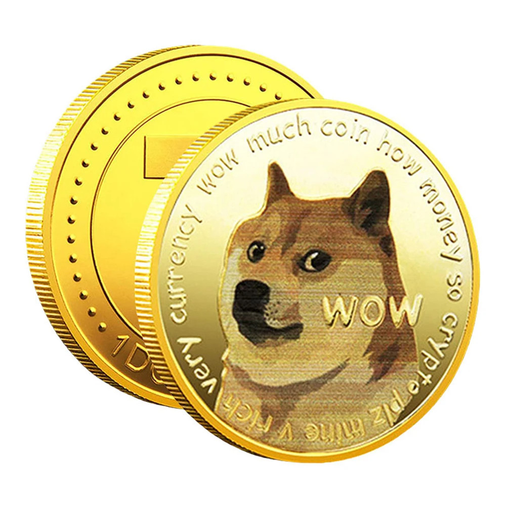 Moeda Dogecoin Bitcoin – Moeda Colecionável de Ouro, Brinquedo e Decoração
