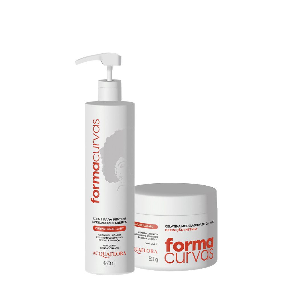 Kit Acquaflora Forma Curvas Creme de Pentear Crespos e Gelatina Intensa (2 produtos)