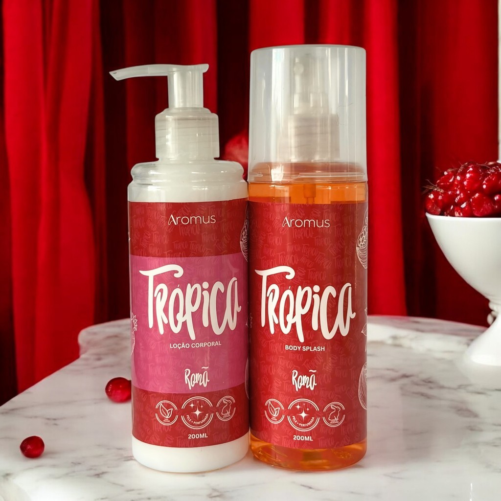 Kit mulher Cheirosa - Trópica Romã - Creme Hidratante + Body Splash 200ml cada