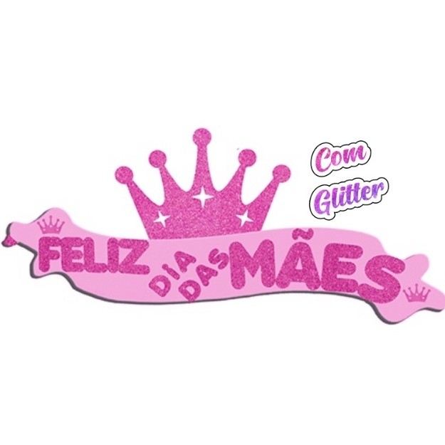 Faixa  mae Rainha Glitter  luxo faixa decorativa  dia das mães
