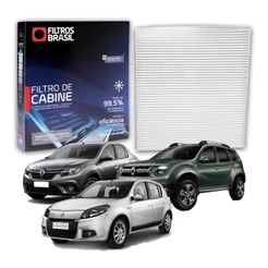 Filtro de Cabine Ar Condicionado FB1040 para Logan, Duster e Sandero, Compatível 2007-2020, Filtração Tripla