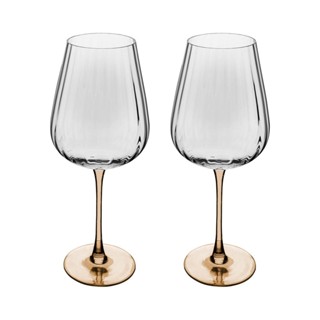 Cj 2 Taças de Vidro p/ Vinho Haste Âmbar Classic Wolff 560ml em Oferta na Shopee