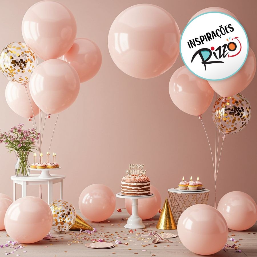 Detalhes do Balão Profissional Premium Uniq 16''40cm - Rosê - 1 unidade - São Roque - Rizzo