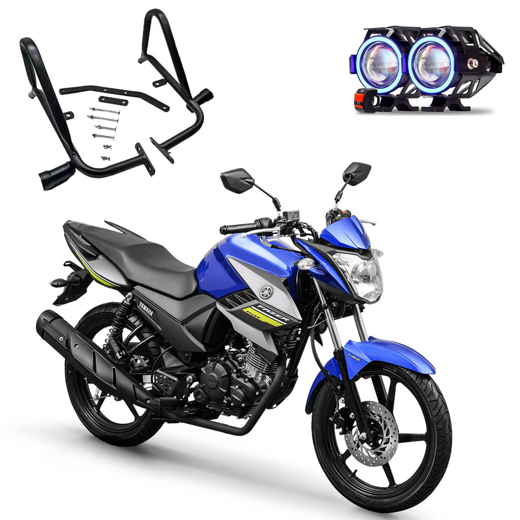 Kit Protetor Carenagem + U7 Angel Eye Azul Mini Fazer 150  2014 á 2023 Factor 125i/150 2016 á 2024