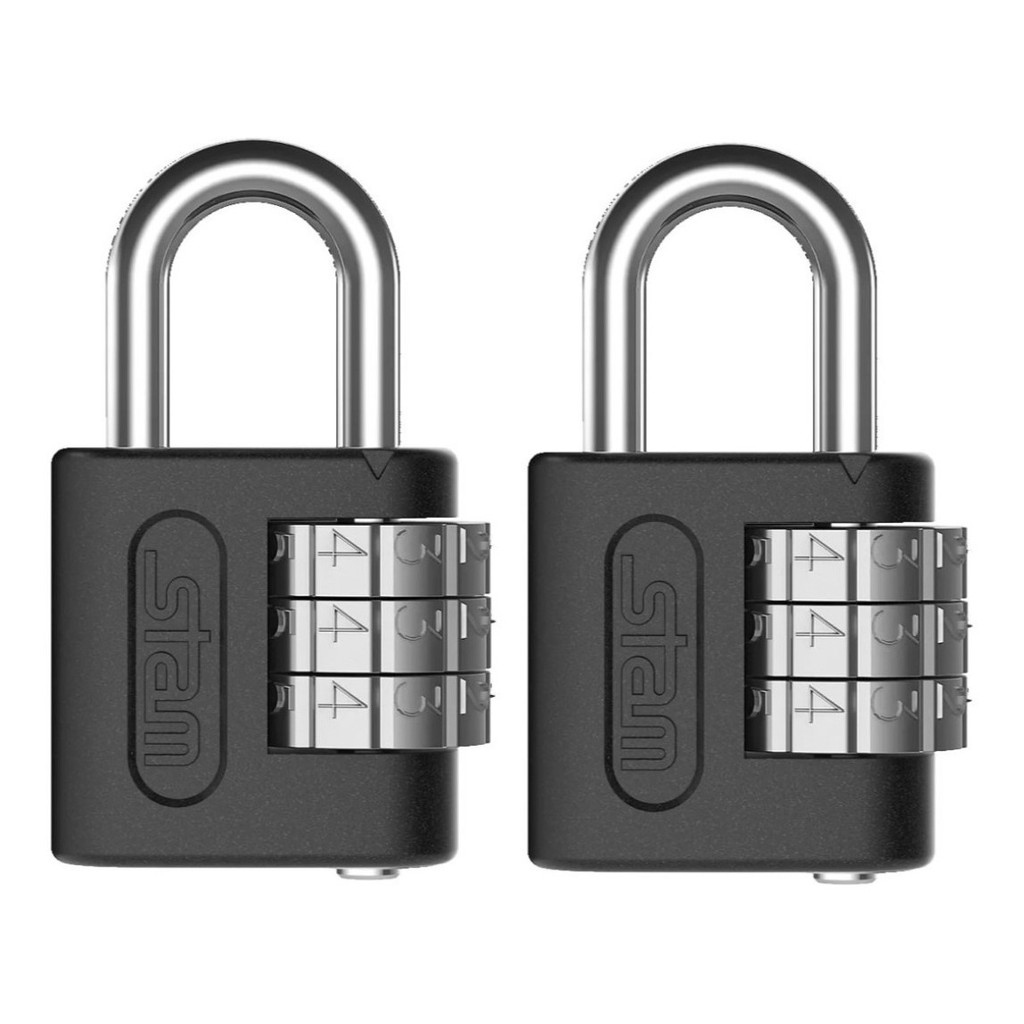 Kit 2 Peças Cadeado Preto Fosco Com Segredo 25mm Zamac Stam