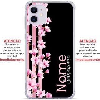 Capinha Faixas Florais Personalizada com nome em Oferta na Shopee