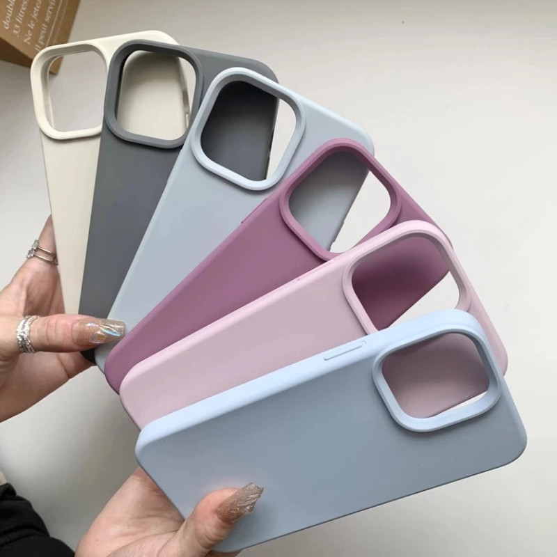 Capa De Silicone Líquido De Cor Sólida Para iPhone 16 15 14 11 12 13 Pro Max Plus Antiderrapante Fosco Sensação De Pele em Oferta na Shopee