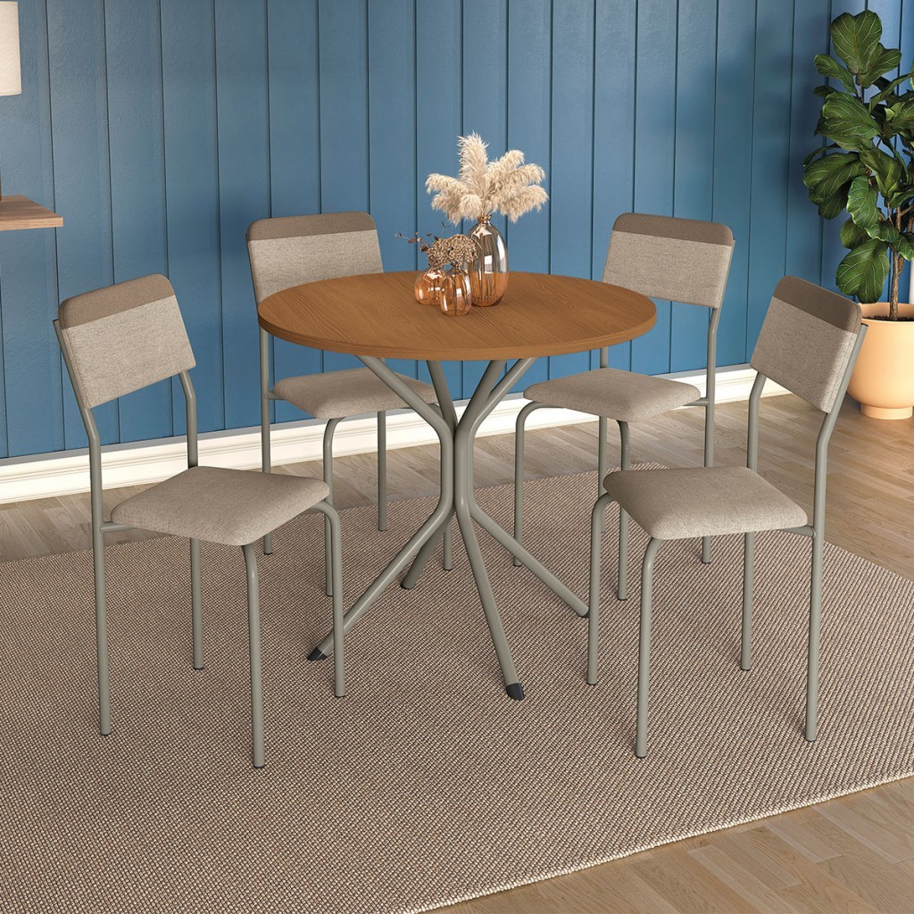 Mesa de Jantar 4 Lugares Jordana Nikel - Kappesberg em Oferta na Shopee