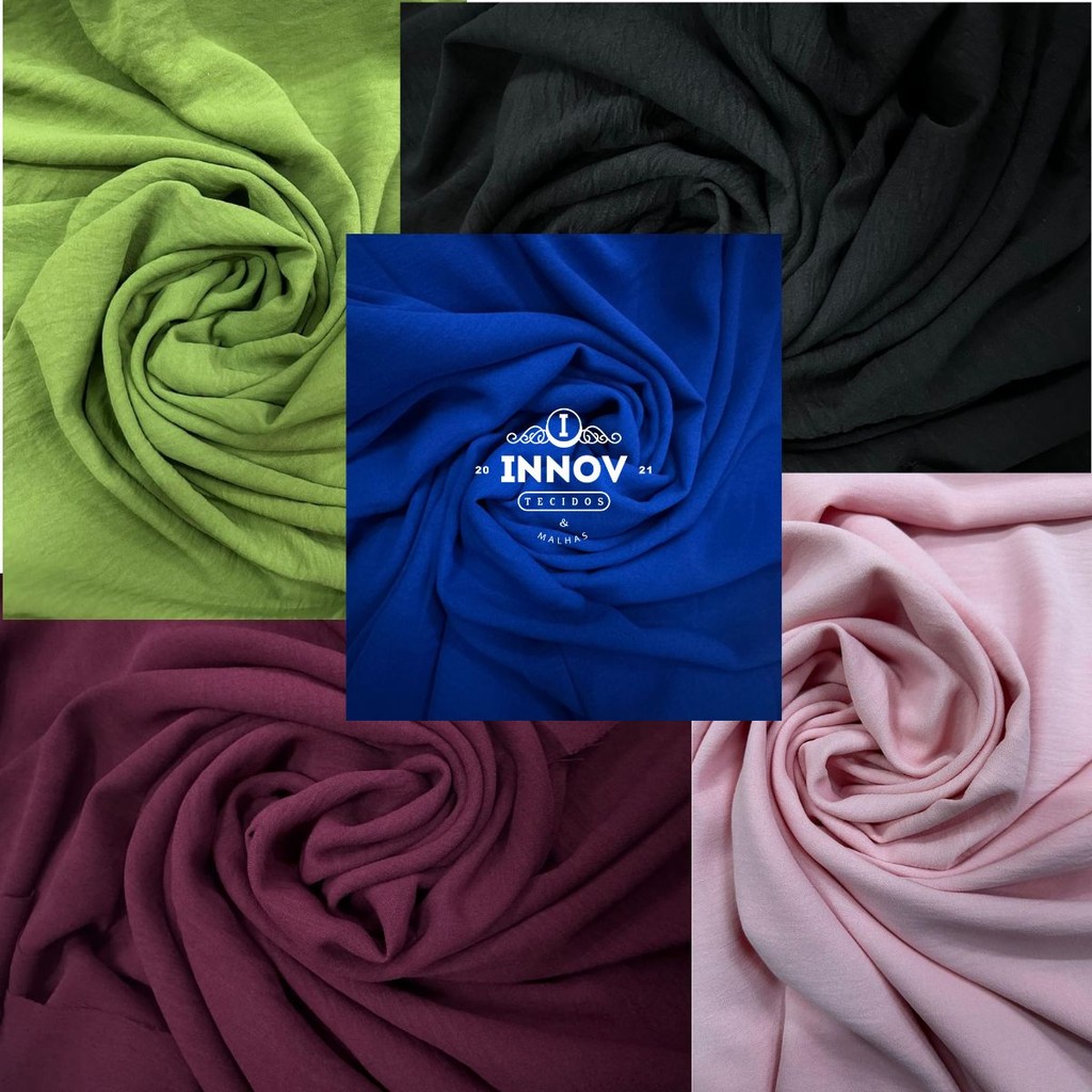 Tecido por Metro Crepe Duna Air Flow Moda Verão Amassadinho Premium Tamanhos Personalizados