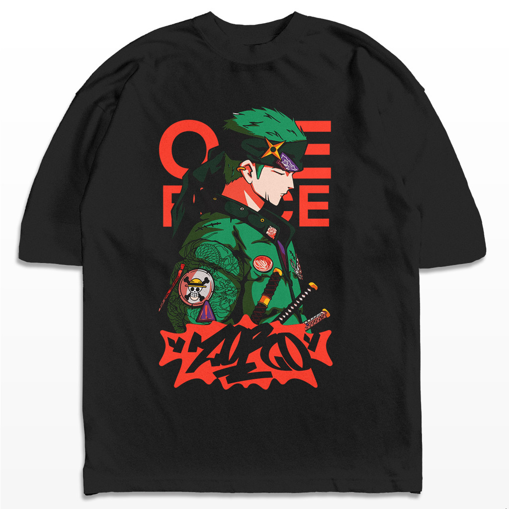 Camiseta Oversized One Piece Zoro StreetWear Streetwear Harajuku Aesthetic Camisa Unissex