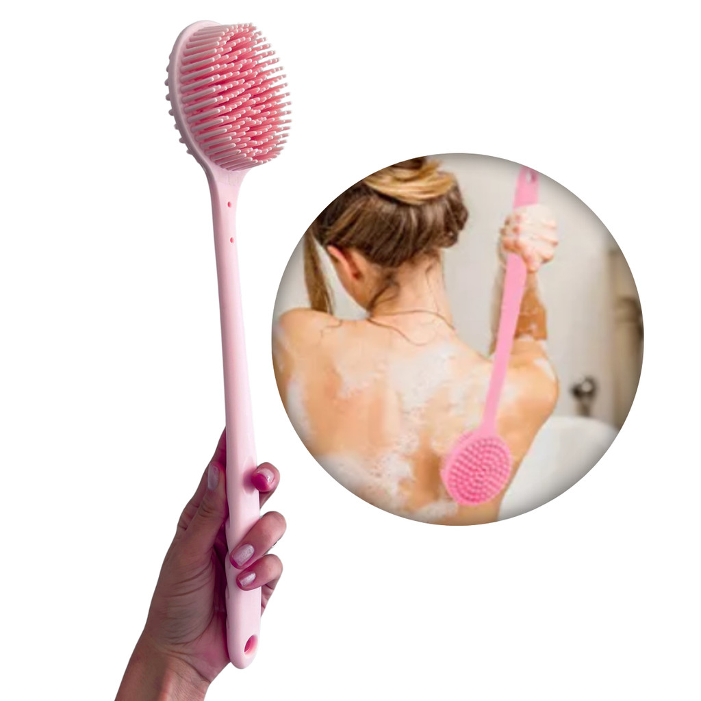Escova de Banho Massageadora Relaxante Silicone Lava Costas em Oferta na Shopee