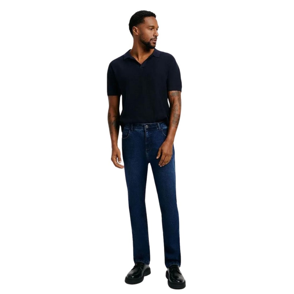 Calça Hering  Jeans Básica Masculina Slim  Azul