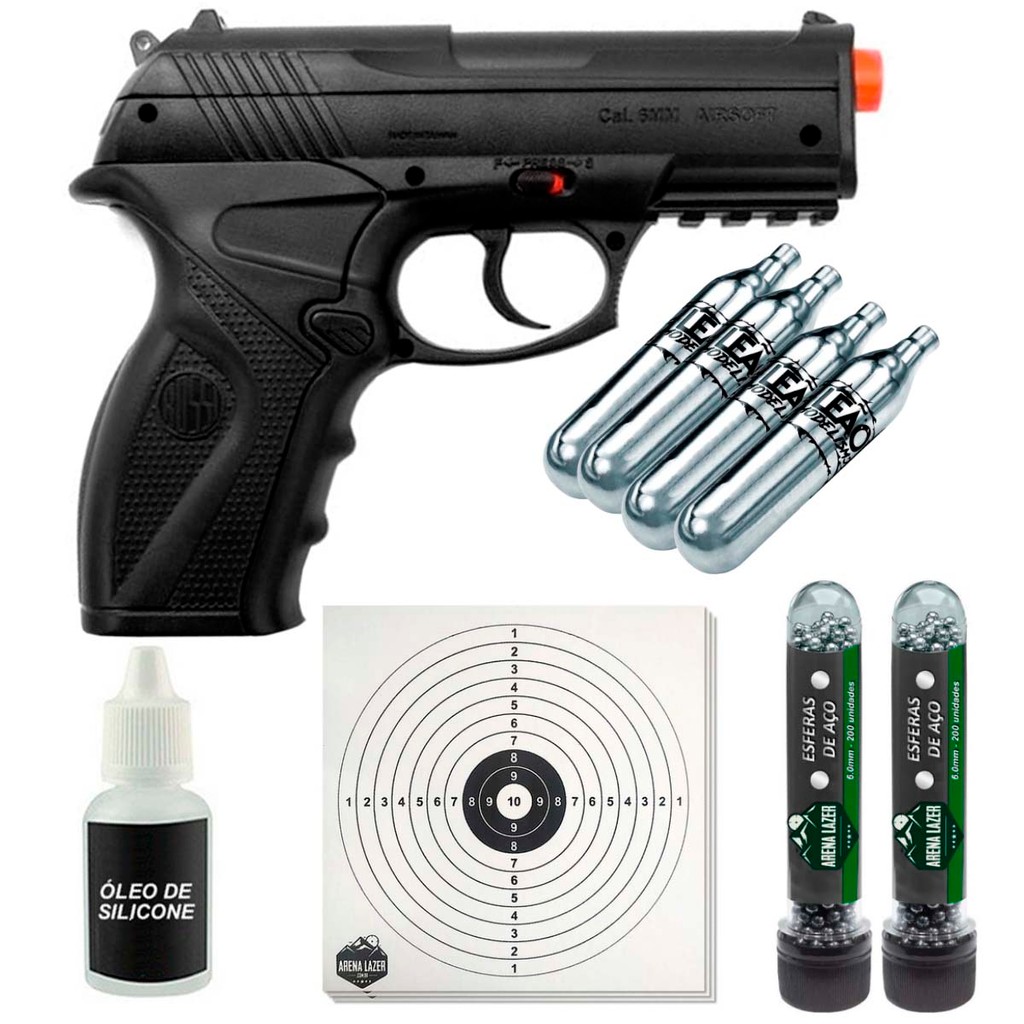 Pistola Semi Automatica Rossi R11 C11 6mm Esfera Aço Co2 + Kit Arena Lazer em Oferta na Shopee