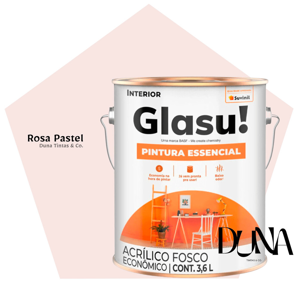 Tinta Antimofo Econômica Glasu Rosa Pastel 3,6L