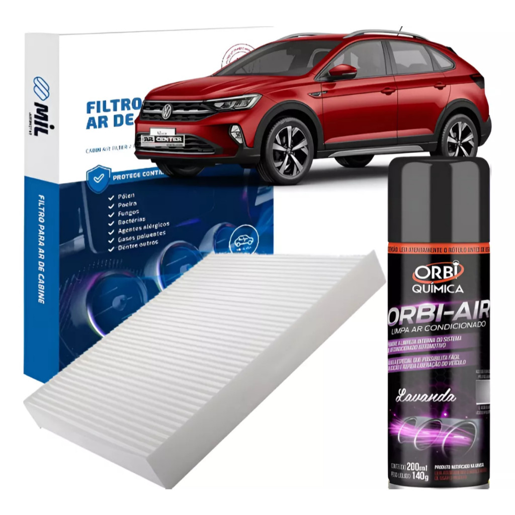 Kit Filtro+higienizador Ar Nivus / Polo / T-cross / Virtus 17 A 21 *