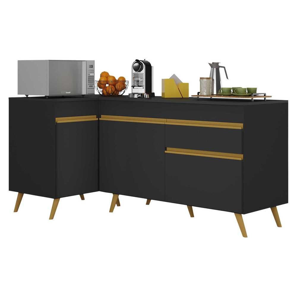 Kit Armário de Cozinha Balcão Canto 90cm e Gabinete Pia 120cm Veneza Multimóveis MP2157 - Home & Living