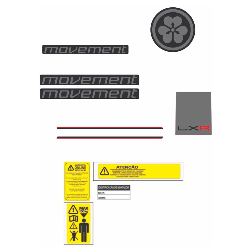 10 Kit Adesivos Bicicleta Movement Lx-r - Original