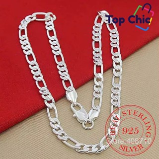 Estilo moderno: Colar Masculino e Feminino de Prata Esterlina 925, 6mm/8mm em Oferta na Shopee