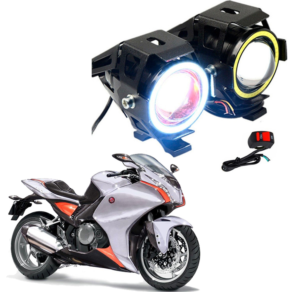 Kit Led Farol Milha Moto Honda VFR 1200F 2010 2011 2012 2013 Angel Eye U7