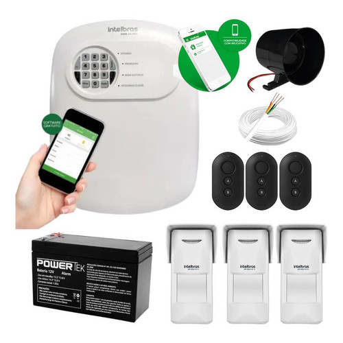 Kit Alarme Anm 24 Net C/ 3 Sensores Ivp 3000 Mw Ex Intelbras