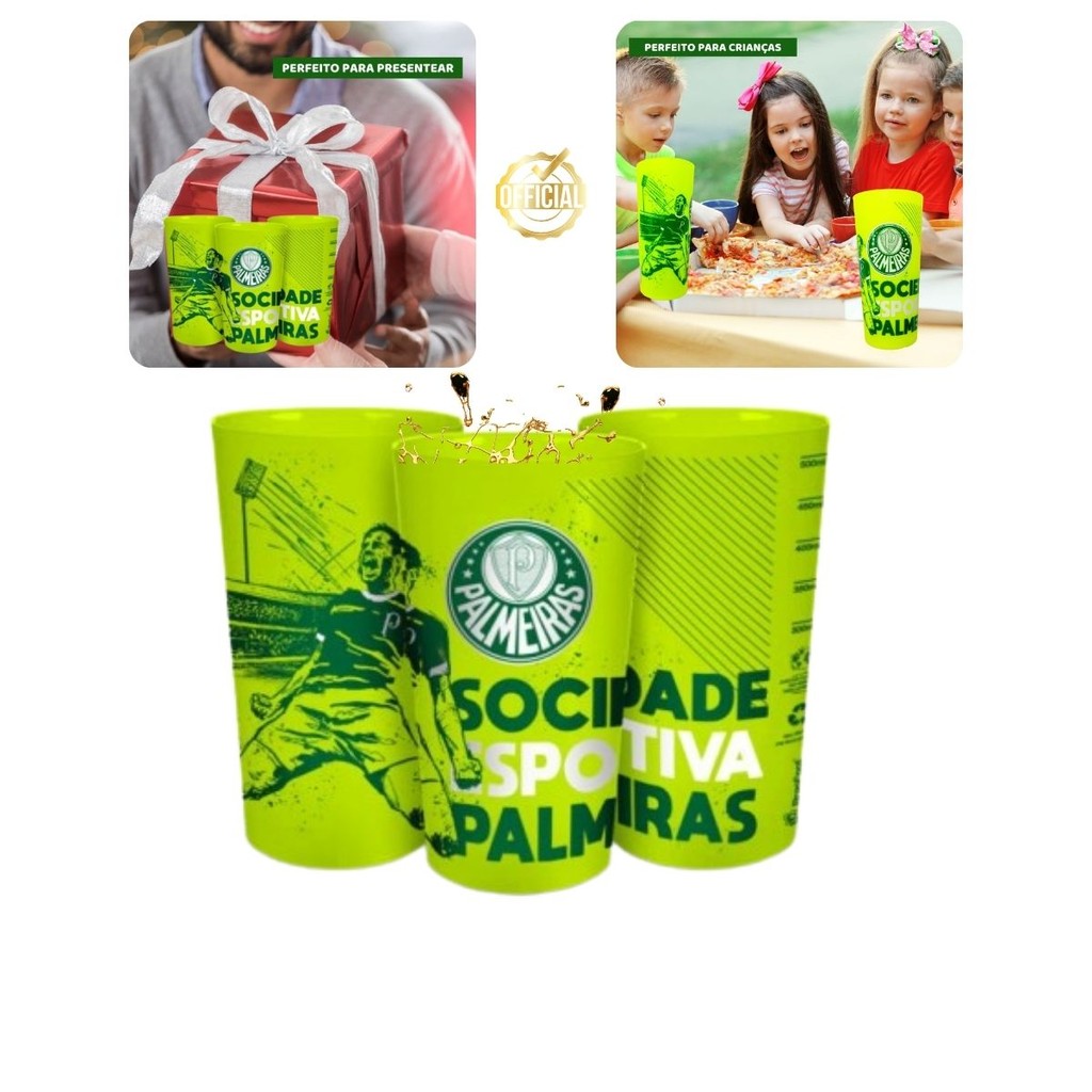 Copão Plástico Oficial 500ml Time Palmeiras Festa Eventos Infantil Presente Palestra