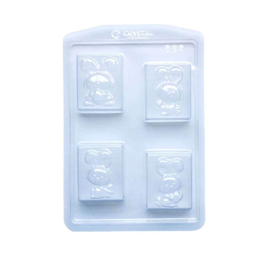 Forma de Acetato Coelhos 3 Partes - Ref. FP229 - 1 unidade - Crystal Forming - Rizzo