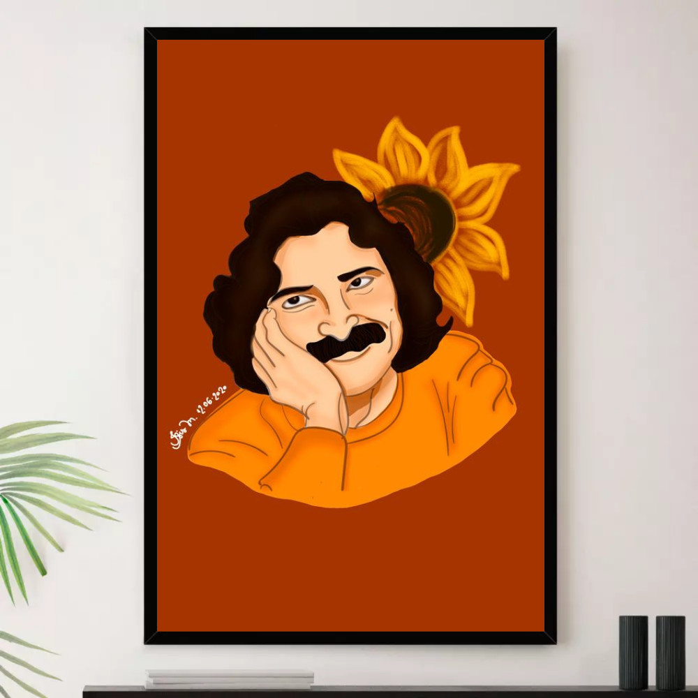 Quadro Belchior Desenho Musico Decorativo A4 23x33cm