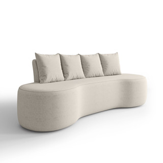 Sofá Orgânico Curvo 2,10m 3 Lugares com Almofadas Ibiza Bexs em Oferta na Shopee