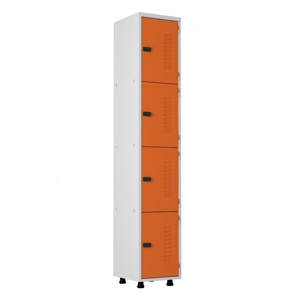 Armário  Aço 4 Portas Academia Guarda Volume Ea701 Laranja