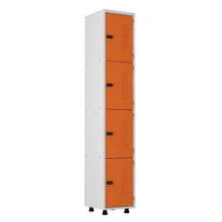 Armário Aço 4 Portas Academia Guarda Volume Ea701 Laranja