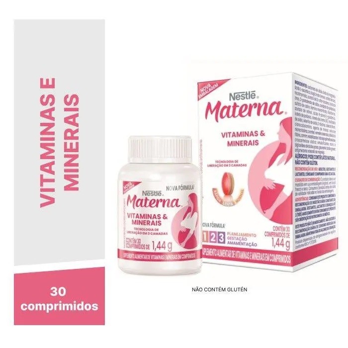 SUPLEMENTO ALIMENTAR MATERNA COM 30 COMPRIMIDOS
