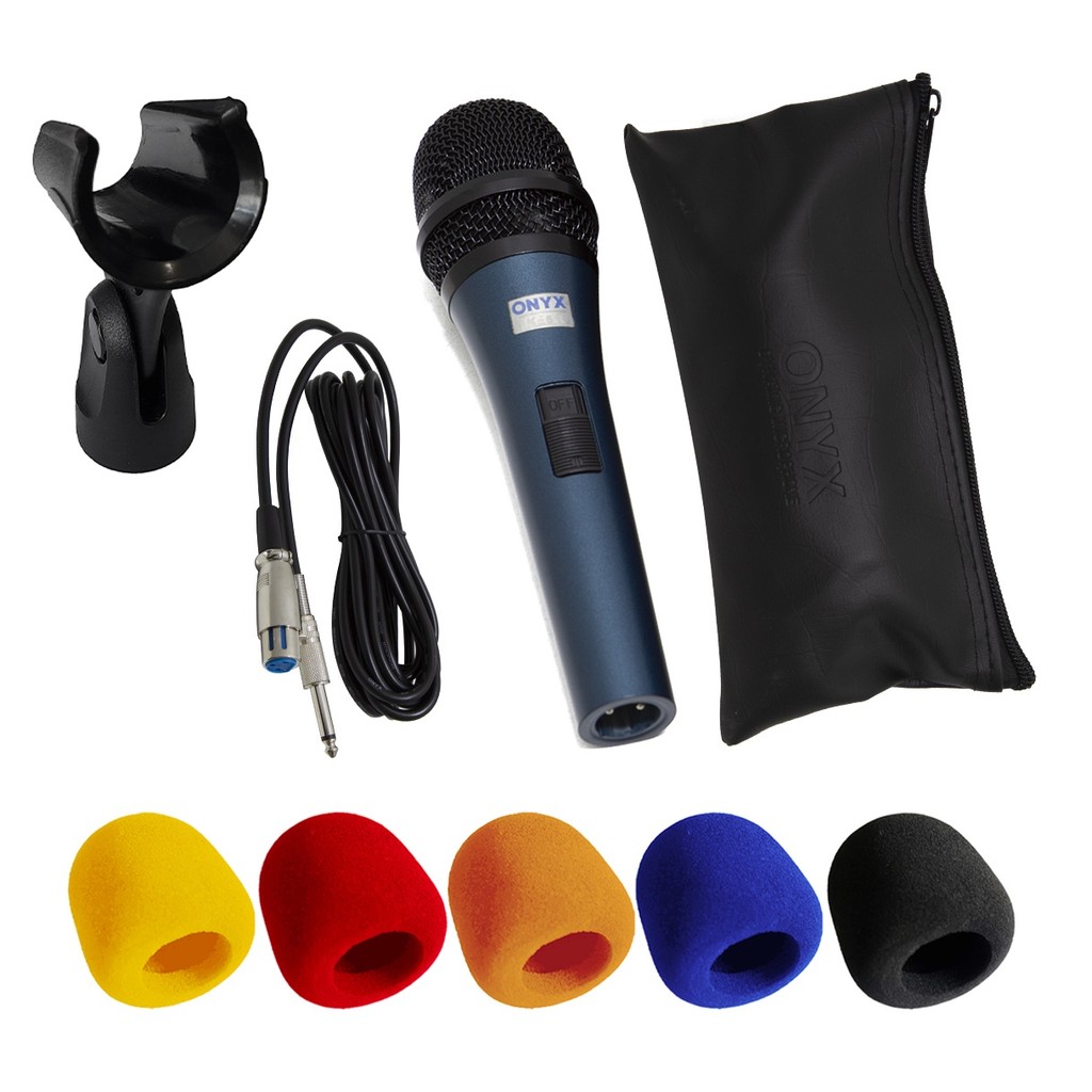 Kit Microfone Dinâmico com Fio TK 51C com Suporte B19A e Espuma Onyx