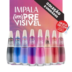 Coleção Esmalte Impala ImPrevisivel Duo Color | KIT 8 cores | muda de cor