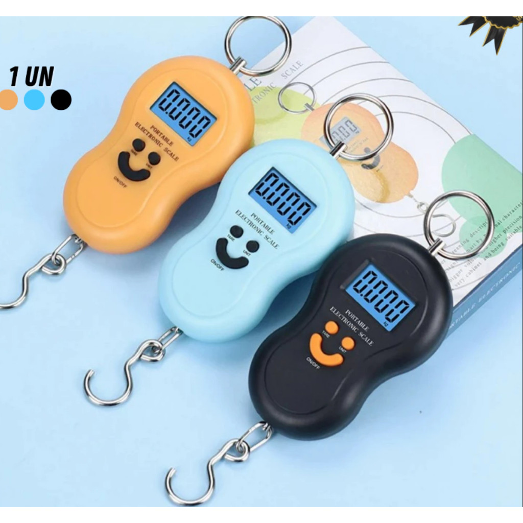 Balança Digital de Mão Bagagem Viagem Portátil Bolsa Mala Peixe Pesa até 50KG Visor Claro Noturno Itens Essenciais Viage em Oferta na Shopee