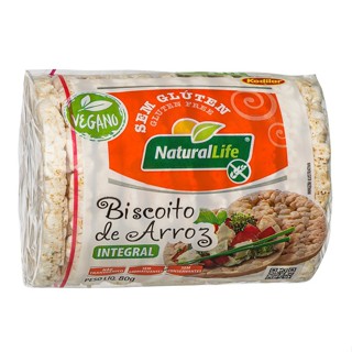 BISCOITO DE ARROZ INTEGRAL GRANDE SEM GLÚTEN VEGANO KODILAR 12x80g em Oferta na Shopee