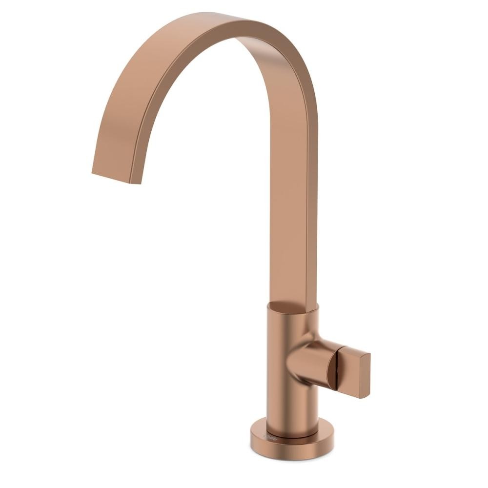 Torneira De Mesa Para Lavatório Bica Alta Flow Red Gold Matte Celite em Oferta na Shopee