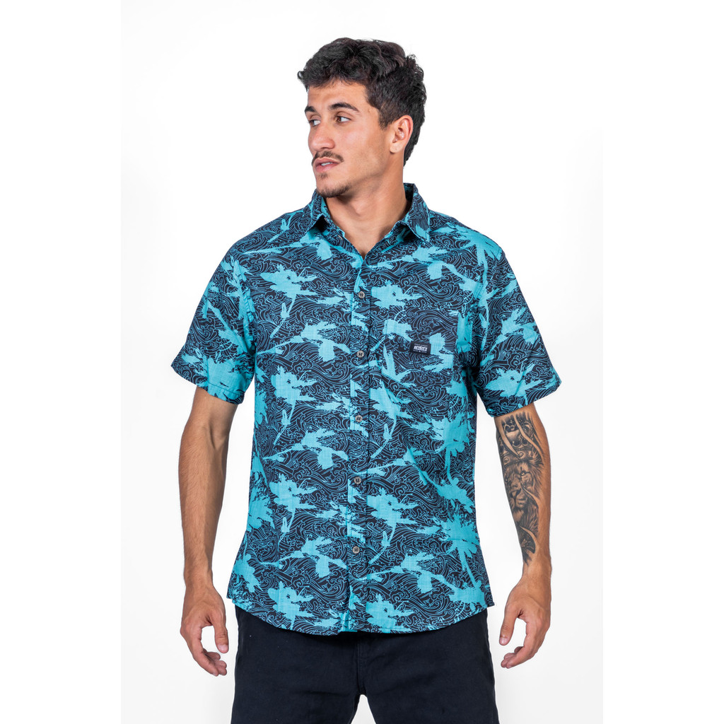 Camisa Manga Curta Verão Surf 100% Algodão – Leve, Estilosa e Confortável