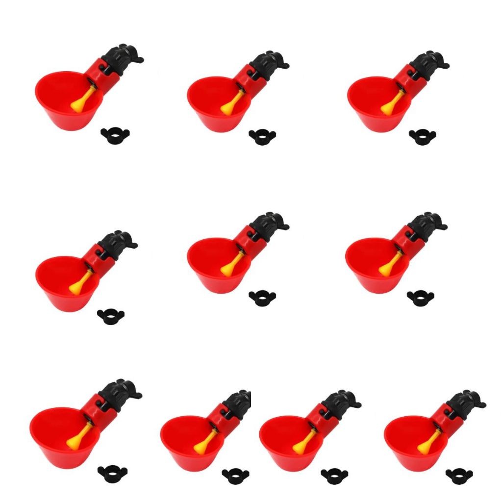Kit 10 Bebedouro Automático Aves Galinha Frango Codorna Copinho Niple