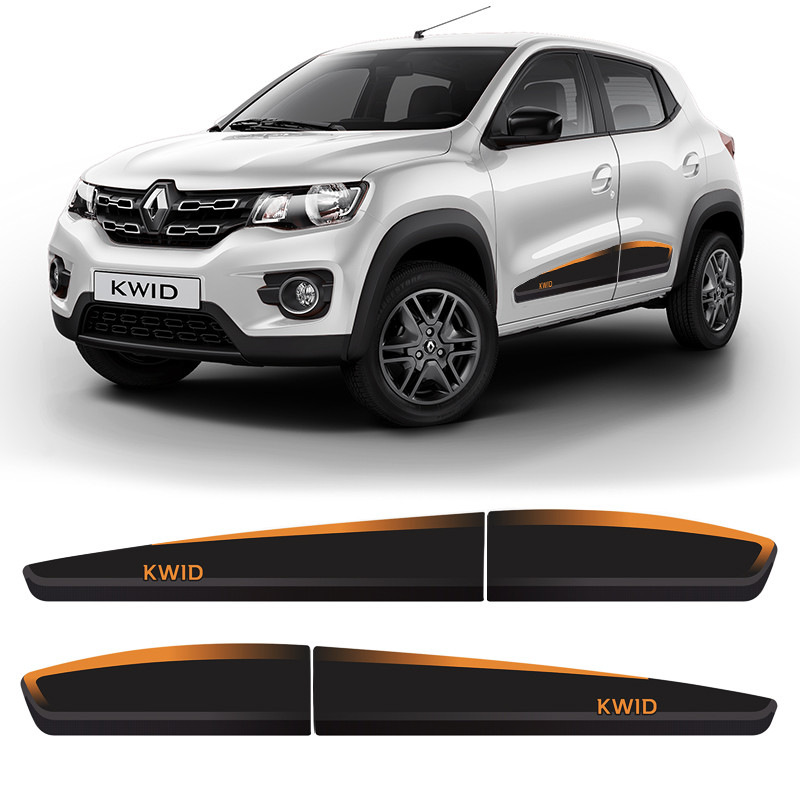 Kit Faixa Kwid 2018/2022 Adesivo Lateral Porta Black/laranja em Oferta na Shopee