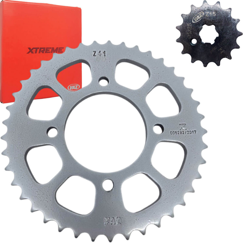 Kit Coroa Pinhão Yamaha Crypton 115 2010 a 2017 Reforçado Vaz