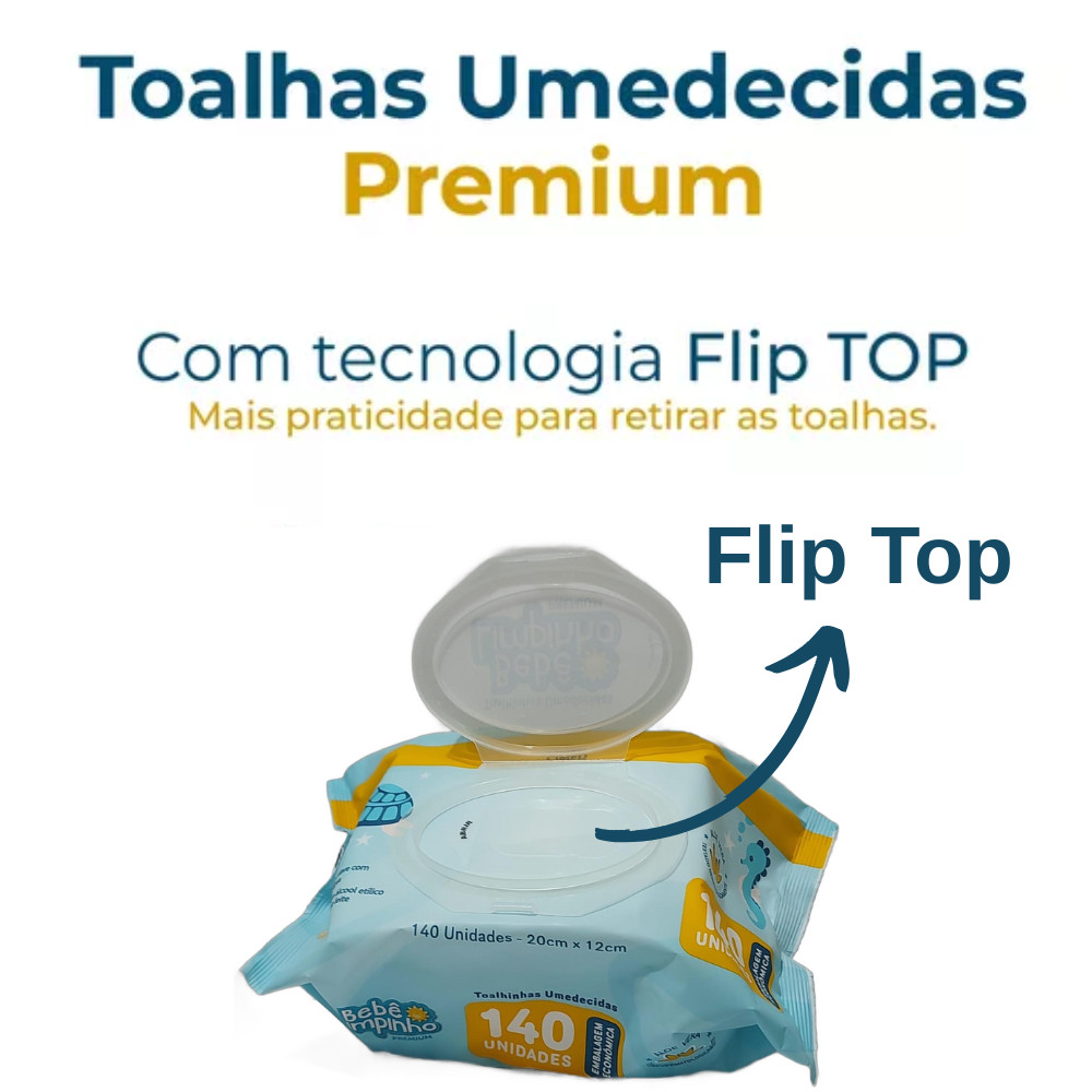 KIT COM 420 TOALHAS UMEDECIDAS BEBE LIMPINHO PREMIUM - CIMED