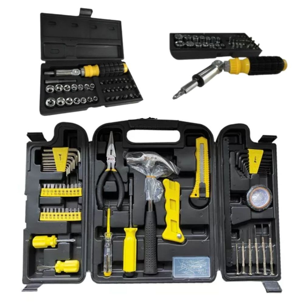 Jogo Kit De Ferramentas 200 Pcs C/soquetes E Chaves + 41 Peças - Home & Living