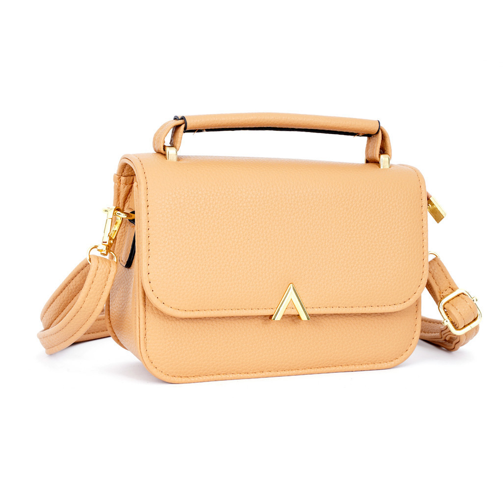 Bolsa de ombro feminina simples com alça de mão reforçada Marisa