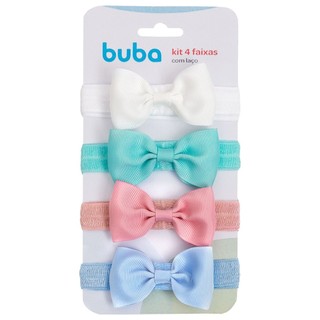 Kit 4 Faixas Com Laço Infantil Coloridos 15317 - Buba em Oferta na Shopee