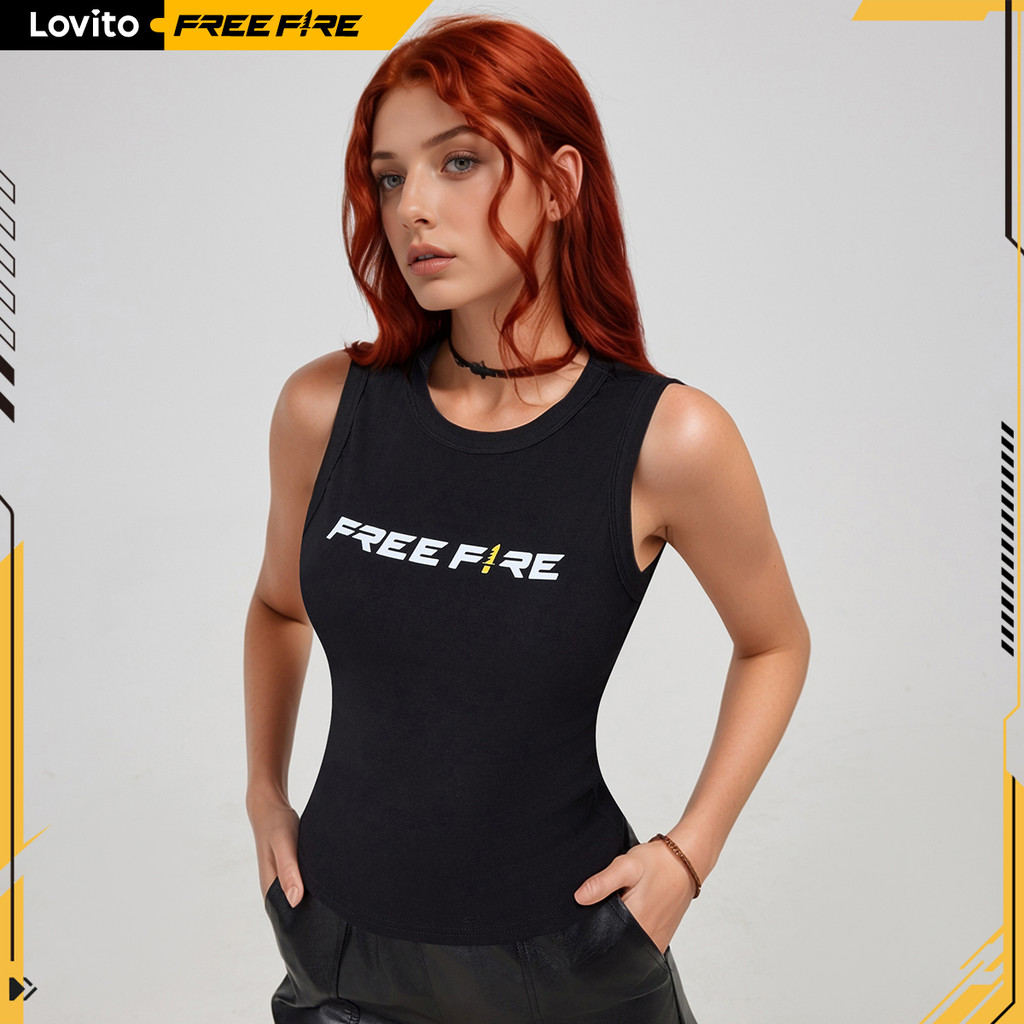 Lovito x Free Fire REGATA FREE FIRE Regata feminina com estampa LFFB1012