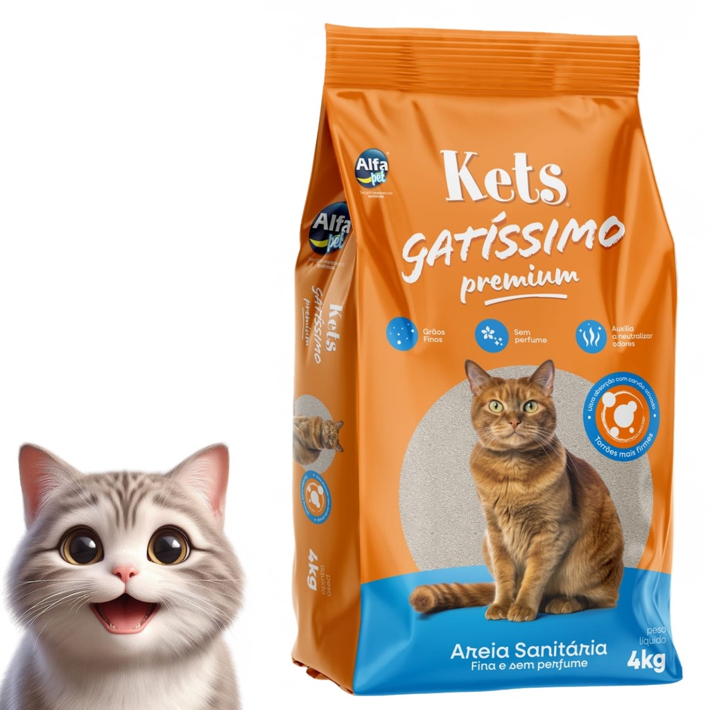 Areia Gatissimo Gatos Sanitaria Higienica Premium S/ Perfume em Oferta na Shopee
