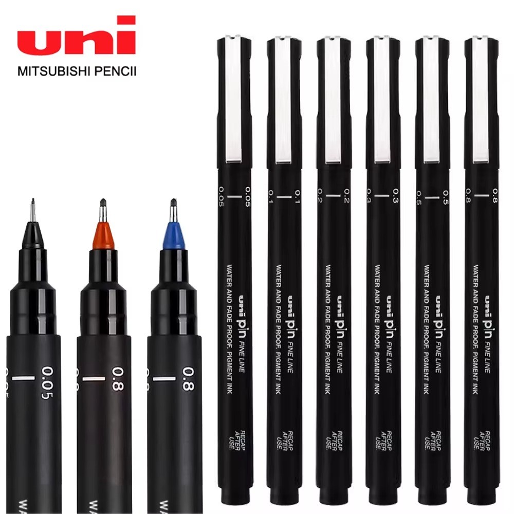 1 Peça Caneta Gel Japonesa UNI Tubo De Agulha PIN-200 Design Cômico 0.05-0.8mm Contorno De Desenho À Prova D'água Lápis 