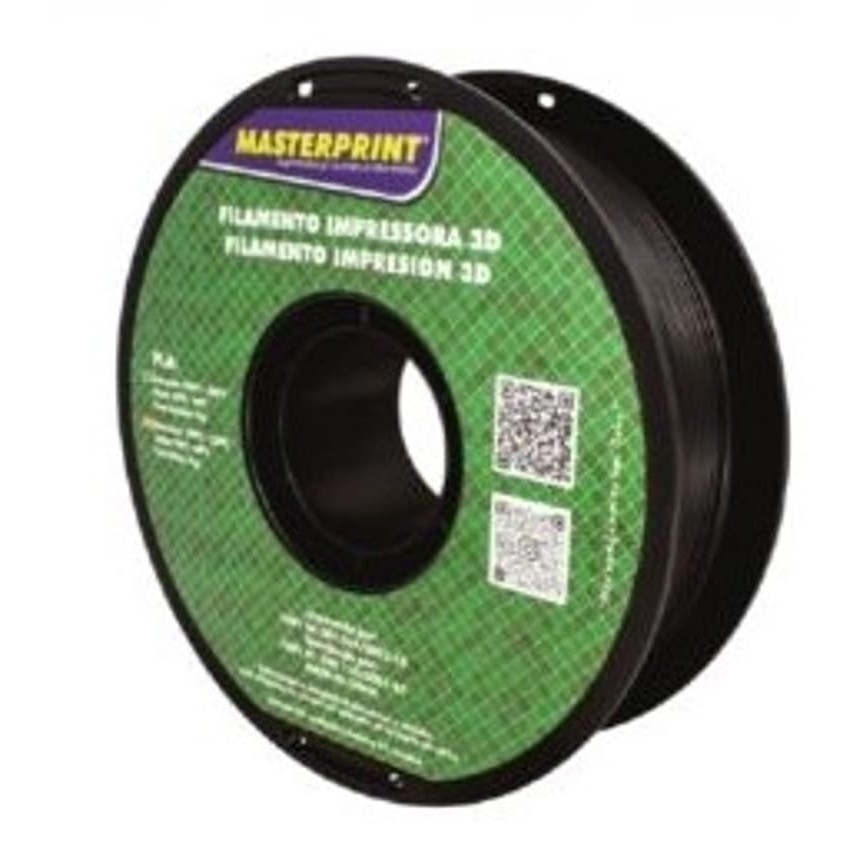 FILAMENTO 3D - PLA PRETO - ROLO 1KG (1.75MM) DER 5 - MP