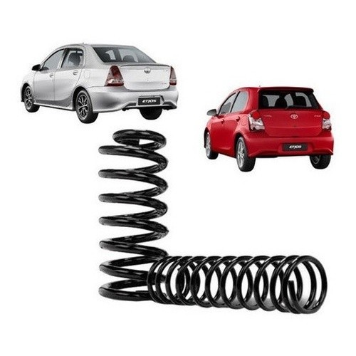 Par de Mola Suspensão Traseira GNV Toyota Etios Hatch Sedan 2012 2013 2014 2015 2016
